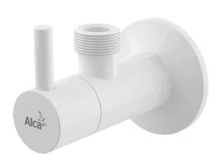 Вентиль угловой белый 1/2"х1/2" ALCA PLAST