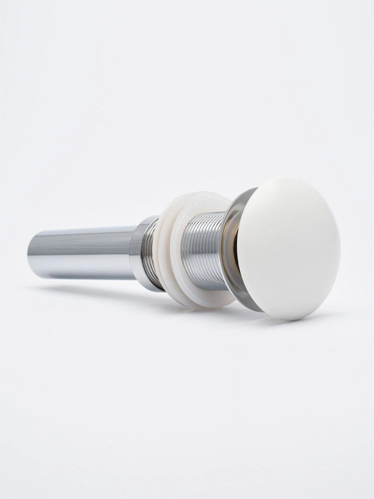 Выпуск без перелива (d= 1 1/4) Click/Clack керамическая накладка, белый матовый, AQM