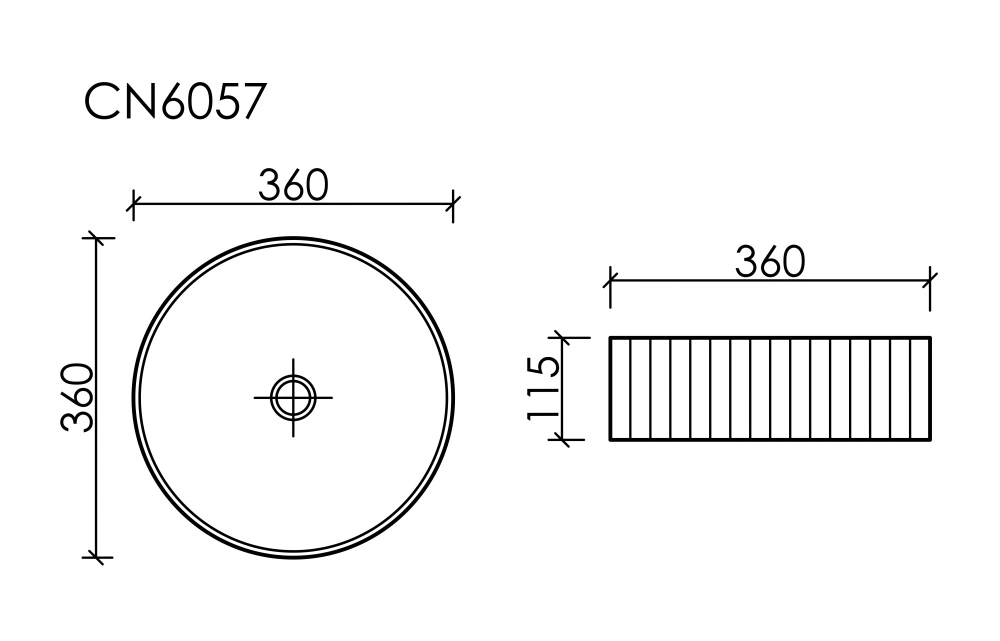 Раковина накладная Элемент (Element) 360x360x115мм (CN6057MHL) Серо-Голубой Матовый Ceramicanova