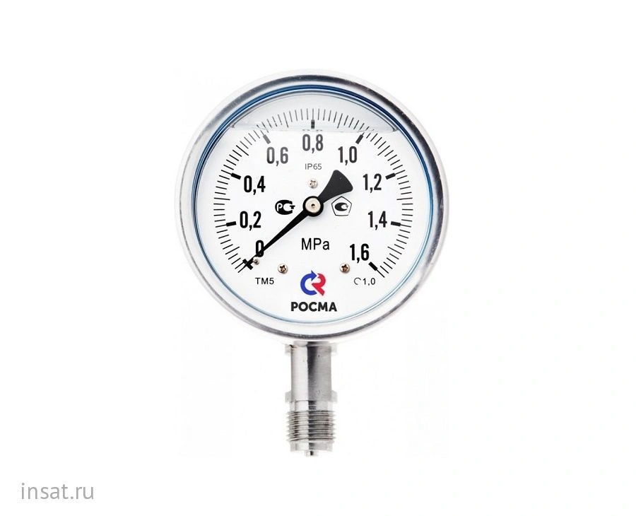 Манометр ТМ-321Р.00 (0..1,0 МПа), М12*1,5, 63мм, кл.т. 1,5, радиальный, "сухой"