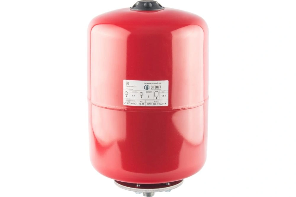 Бак расширительный на отопления 18 л, 5 bar, 3/4", красный STOUT