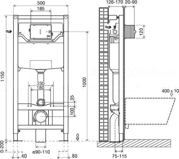 Инсталляция 120 ECO Sanitarblock mechanic OLI