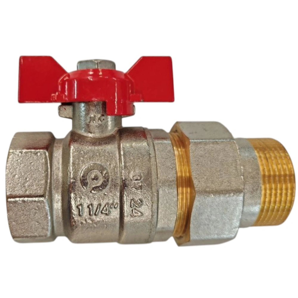 Кран шаровый с американкой 1 1/4" ВН/НР, ручка бабочка Rommer