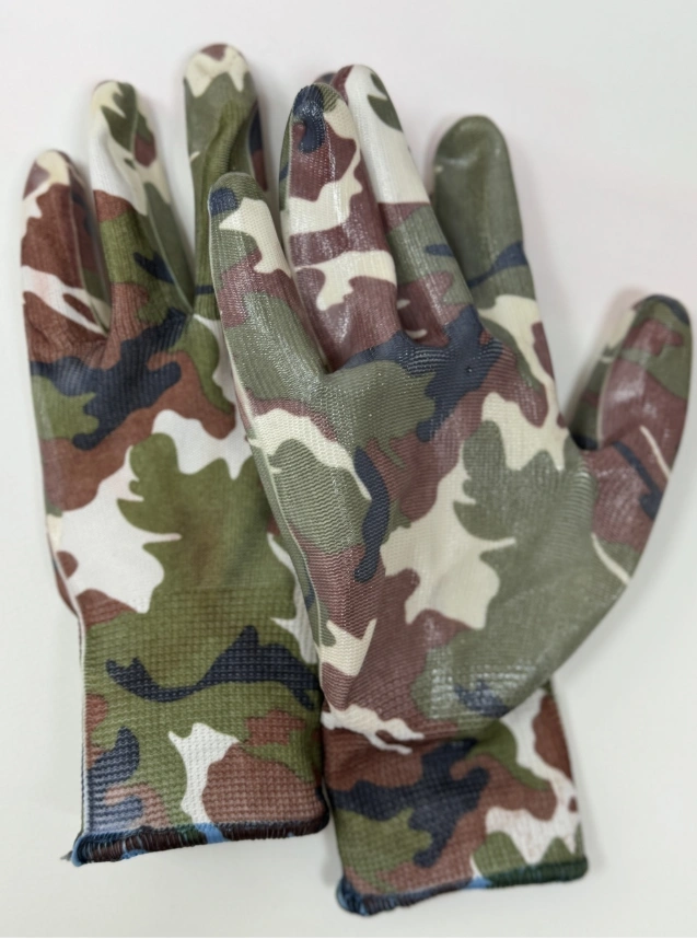 Перчатки нейлон 13 класс с нитриловым покрытием 12/240 р.8 (M) GM1014-Military-8 Hortus Military