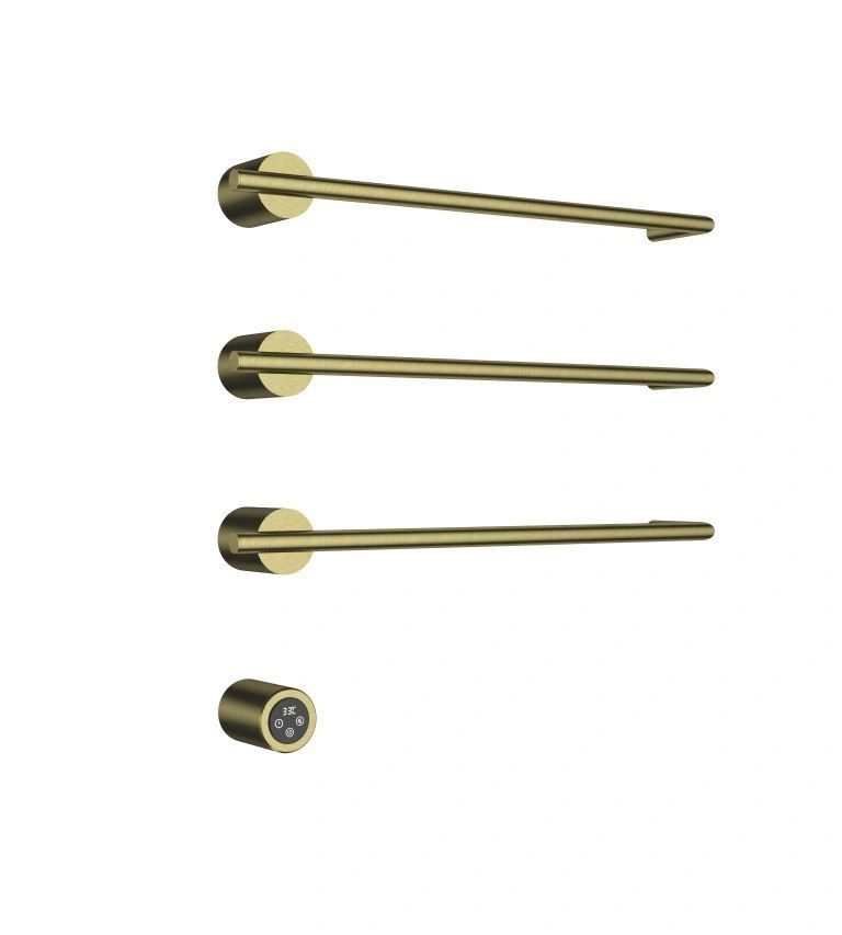 Полотенцесушитель электрический (встраиваемый) 520*506 с терморегулятором, цвет Золотой сатин, AQM