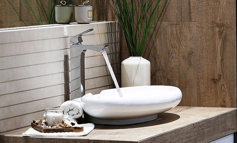 Смеситель для умывальника UNIT, монолитный, высокий, хром, LEMARK