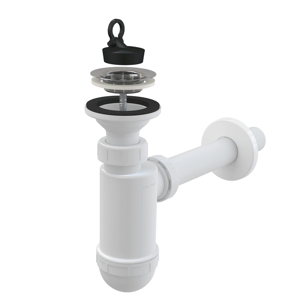 Сифон для умывальника с выпуском Dn 32, нерж ALCA PLAST