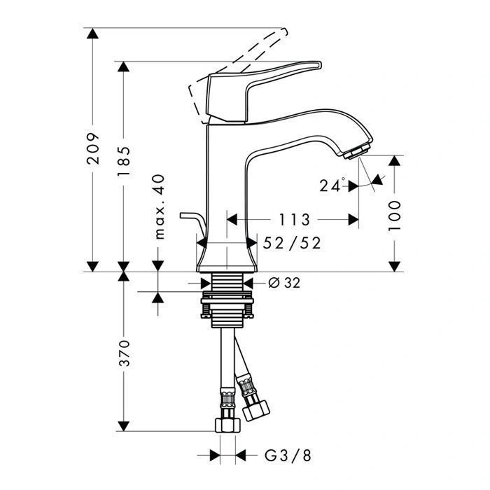 Смеситель для раковины Metris Classic, HANSGROHE