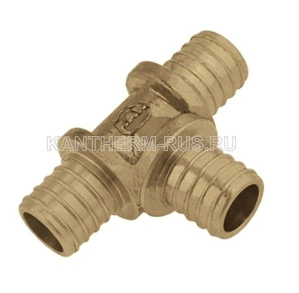 Тройник 25*3,5/12*2/25*3,5 латунь Push KAN-therm