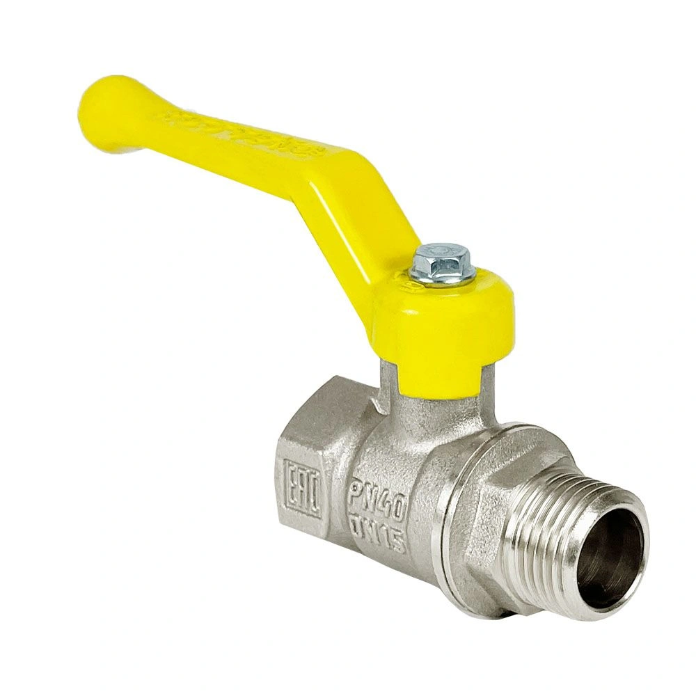 Кран шаровый для газа ВН  1/2 никель STANDART N/P 59 рычаг Valfex