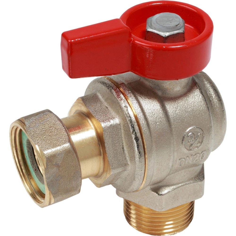 Кран шаровый угловой для котлов и счетчиков НР c накидной гайкой, ручка-флажок, Ду 3/4 Giacomini