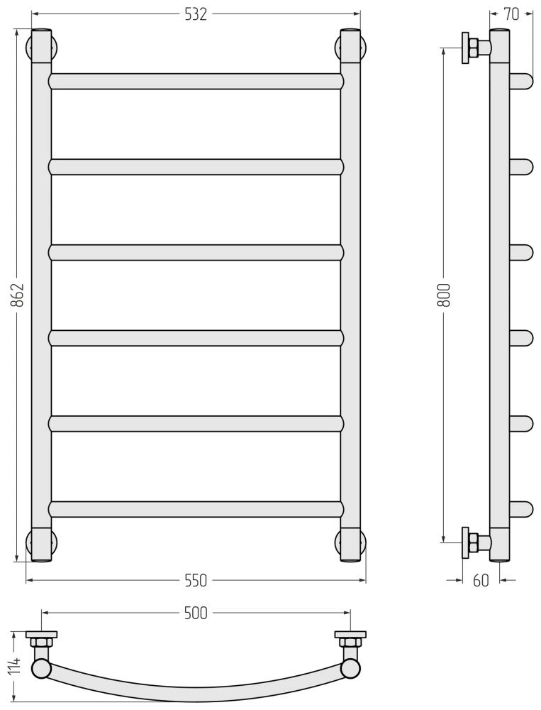 Дизайн-радиатор Галант+ 800х500, полировка («ПолимерПротект»), Сунержа
