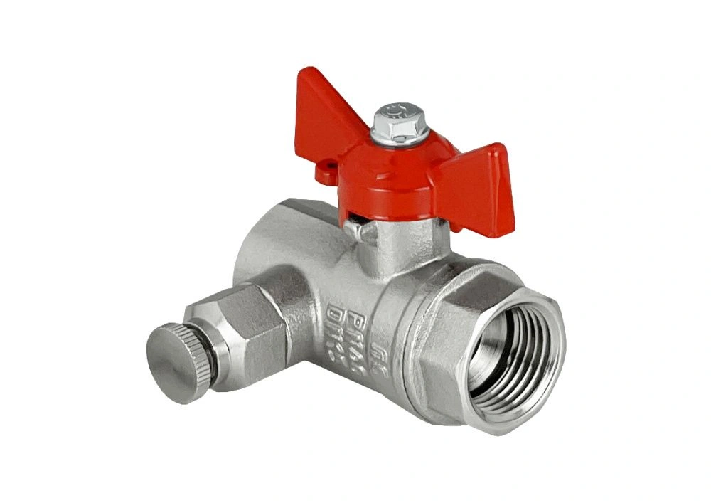 Кран с дренажем и воздухоотводчиком 1/2 ВР-ВР бабочка Valfex