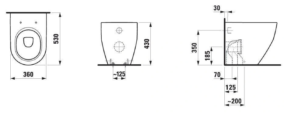 Унитаз напольный приставной Pro, Laufen
