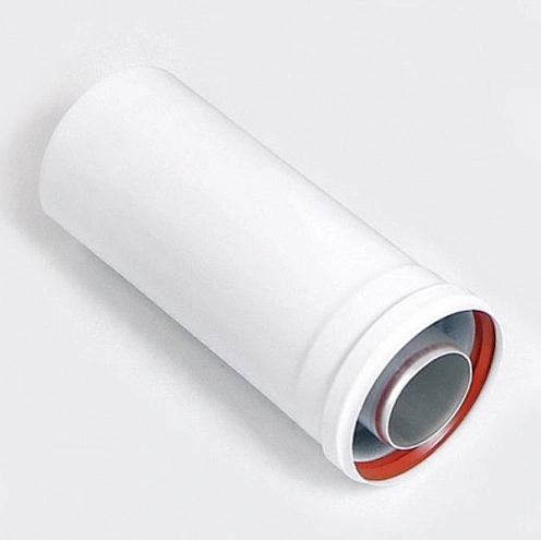 Удлинитель коаксиальный алюм. окраш. белым DN80/125, 1000 мм KRATS 