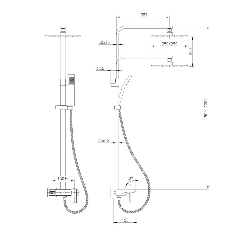 Стойка для ванны и душа CONTEST белый/хром LEMARK