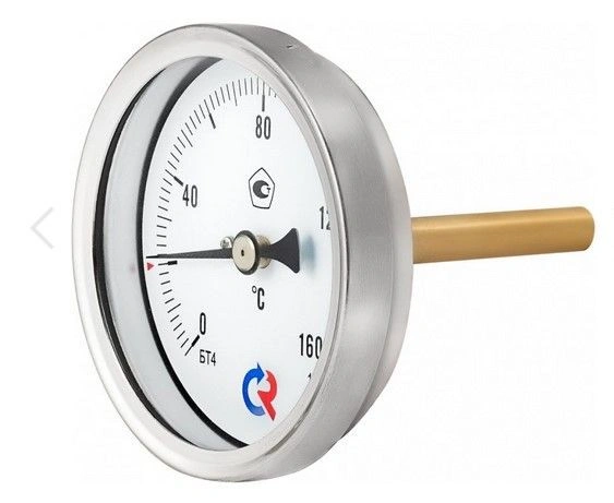 Термометр биметаллический БT-41.211, 80мм (0...+450C) G1/2", L64, кл.т.1,5, аксиальный
