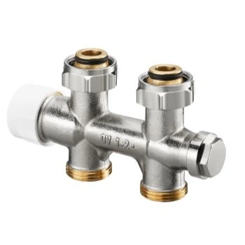 Присоединительный узел Multiblock T проходной 3/4" НР (евроконус) для 1 и 2 труб.систем Oventrop