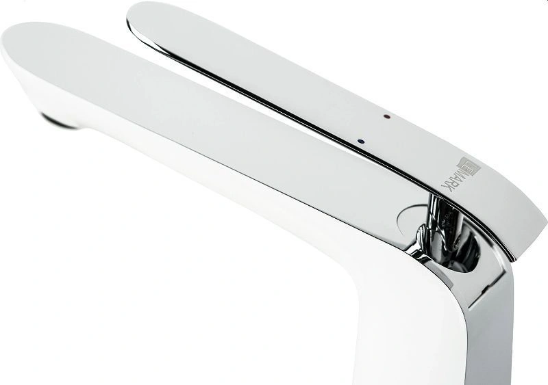 Смеситель для умывальника MELANGE, монолитный, высокий, хром/белый, LEMARK