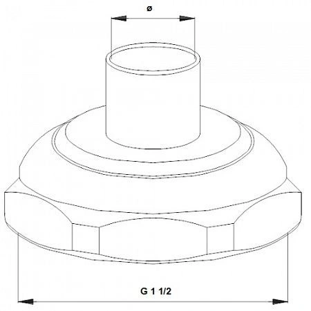 Соединение трубное для пайки G 11/2"х22 GRUNDFOS