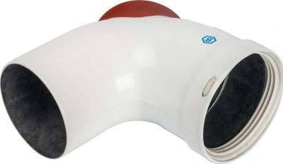 Элемент дымохода отвод 90° DN80 с инспекционным патрубком STOUT