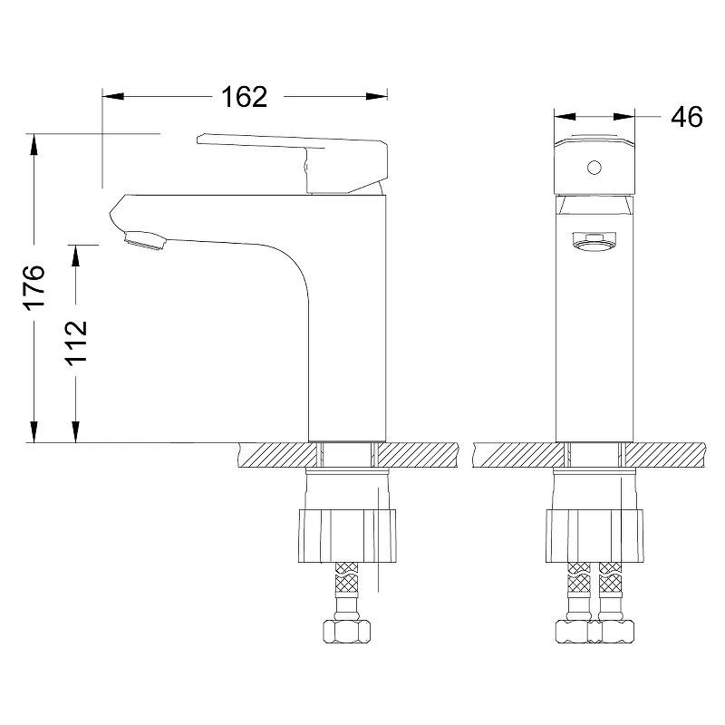 Смеситель для умывальника POINT монолитный, LEMARK