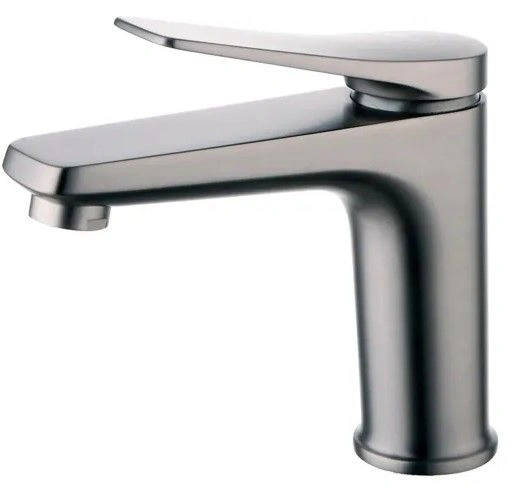 Смеситель для умывальника Bronx, монолитный, графит, с выпуском, LEMARK