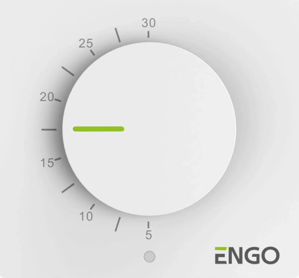Терморегулятор накладной с механ. диском управления, белый ESIMPLE230W, ENGO