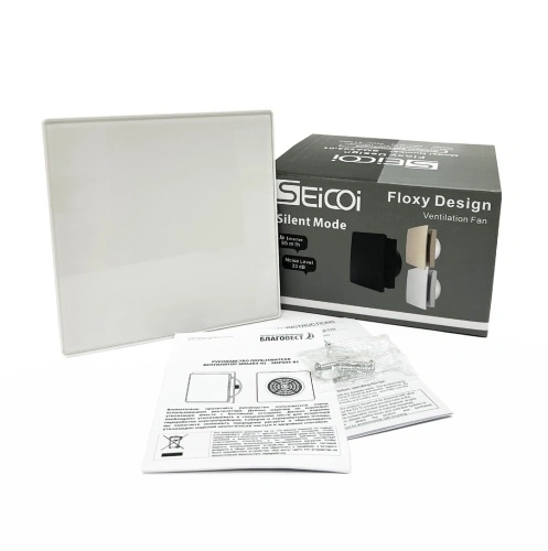 Вентилятор накладной  Seicoi Floxy Design 100 White Glass SMAD04-01G-W