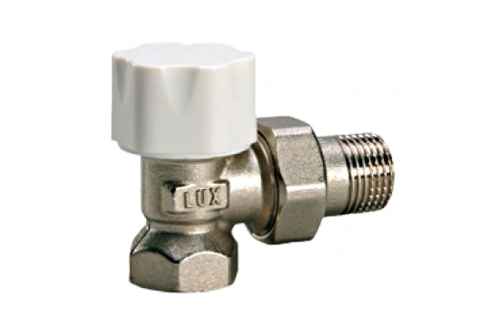 Клапан запорный угловой для стальных труб 1/2" DS 22 Luxor tekna