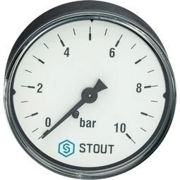Манометр аксиальный 63мм (1/4", 10 бар), STOUT
