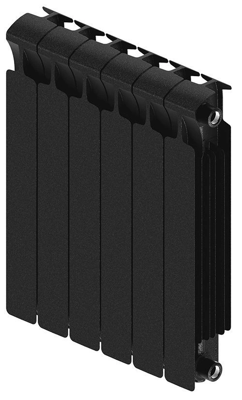 Радиатор биметаллический Monolit 500/100 мм 6 секции G3/4" боковое подключение Антрацит Rifar