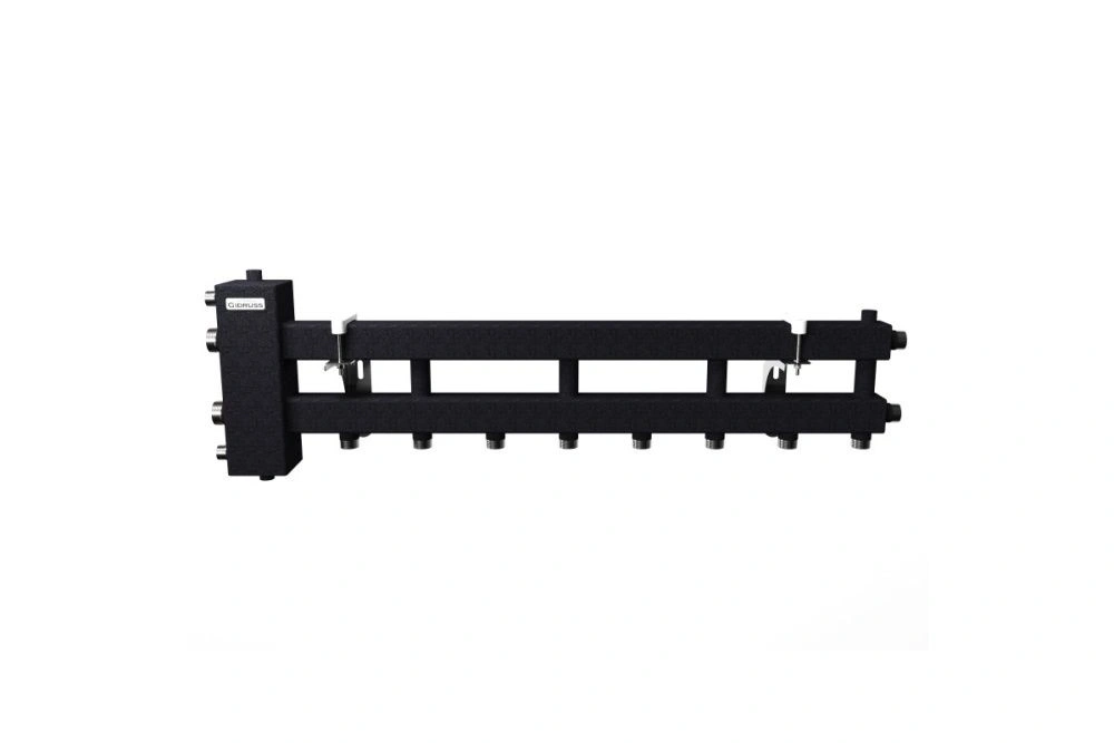 Балансировочный коллектор BM-100-5D (до 100 кВт, подкл. котла G 1 1/4", 4+1 конт. G 1", черный муар)