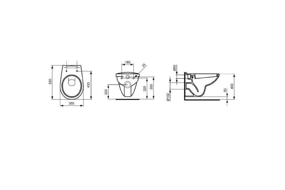 Унитаз подвесной Eurovit (без крышки), IDEAL STANDARD