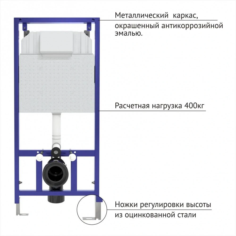 Комплект: инсталляция NOVUM525 + кнопка L5 (черная) + унитаз EGO Rimless с сиденьем Toma SO, BERGES