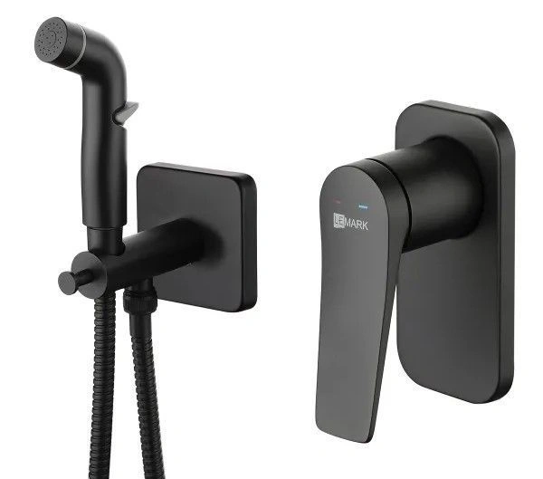 Смеситель с гигиеническим душем Bronx, встраиваемый (черный), LEMARK