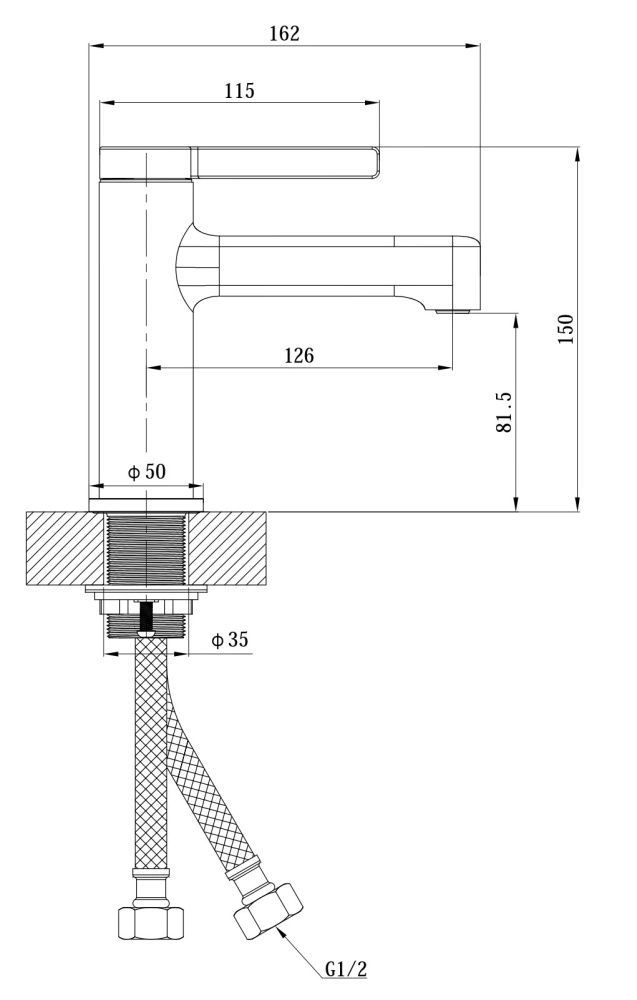 Смеситель для раковины Sochi (h=81,5мм), цвет Gold, ESKO