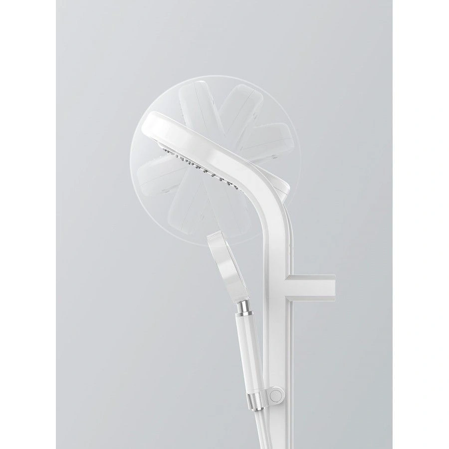 Система душевая с термостатом и изливом, тропический душ 210мм, белый, AQM