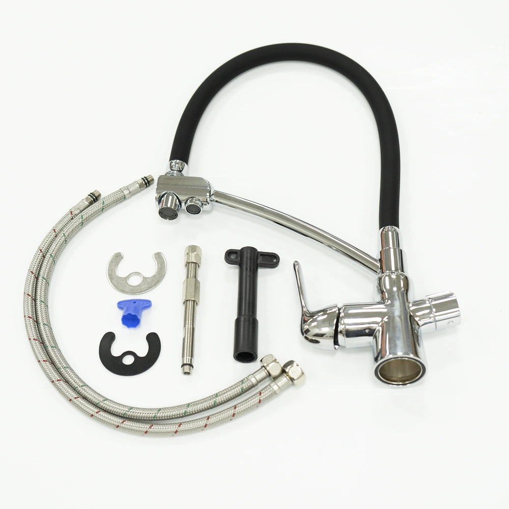 Смеситель для кухни COMFORT, с подключ. к фильтру, хром/черный, LEMARK