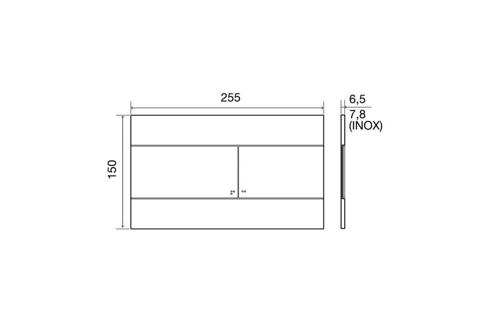 Панель механическая двойная Slim, пластик soft-touch, черный матовый, OLI