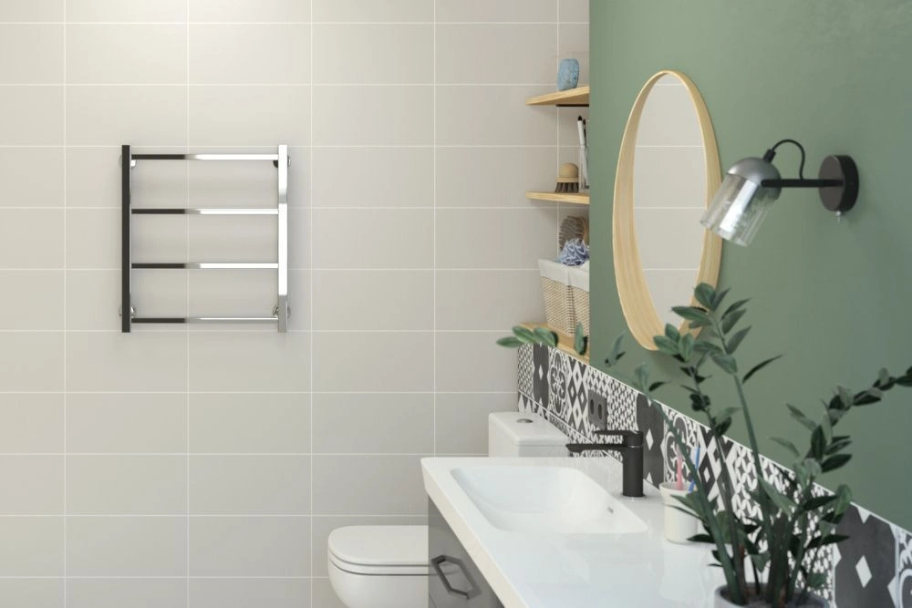 Полотенцесушитель "Версия - КН" 600х500 (4 перекладины) П 20х20, нержавеющая сталь, полировка, Стилье