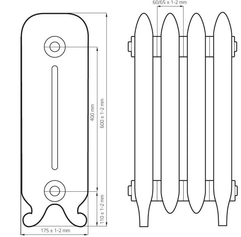 Радиатор чугунный Радимакс YORK 400 (цена за секцию)  