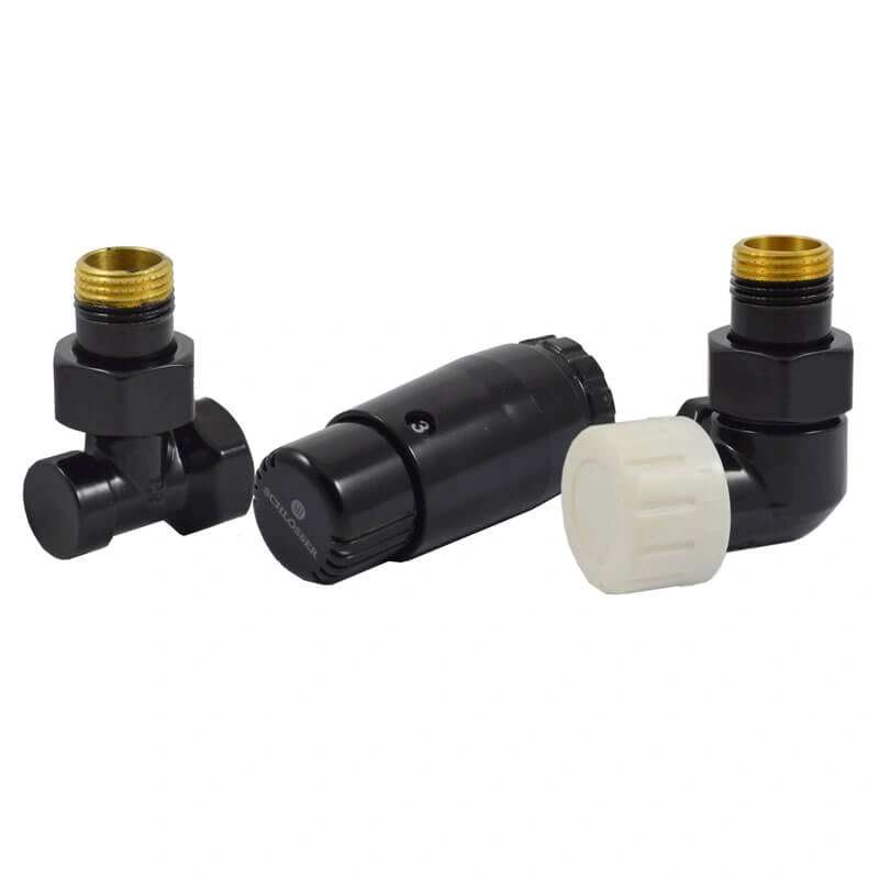 Комплект трехосевой правый Черный DN15 GZ1/2xGW1/2 с головкой Мини M30x1,5