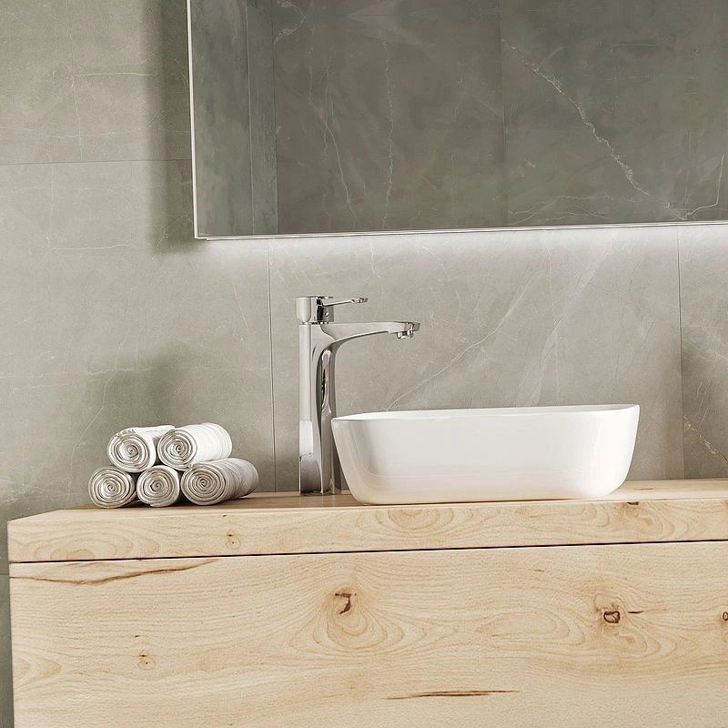 Смеситель для умывальника EVITTA, монолитный, высокий, хром, LEMARK