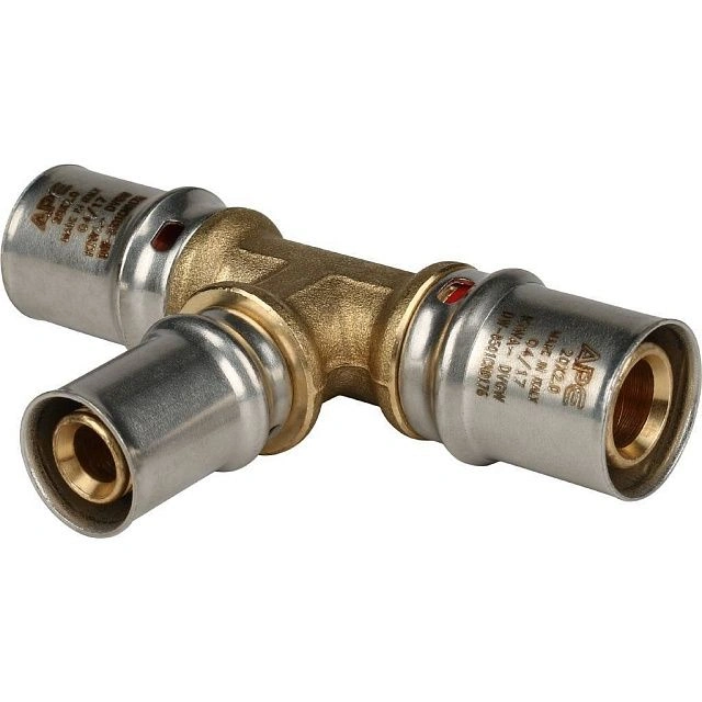 Тройник  20x16x20 латунь, пресс Stout