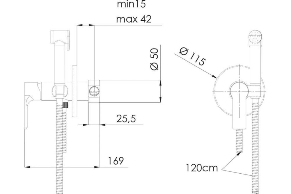 Душ гигиенический со смесителем Energy хром Remer, в наличии