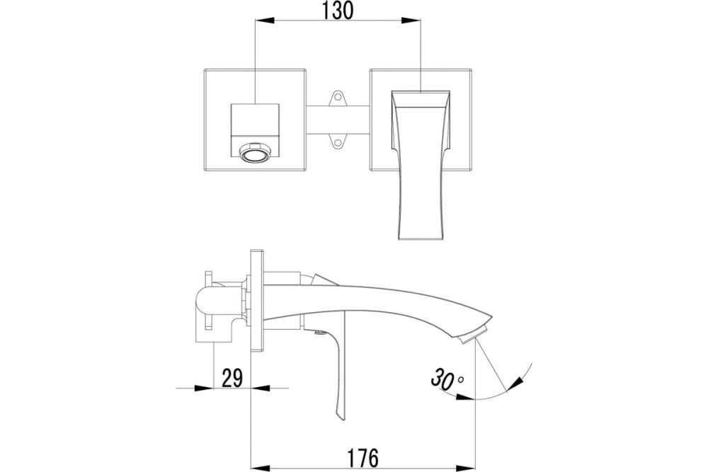 Смеситель для умывальника встраиваемый, хром UNIT, LEMARK