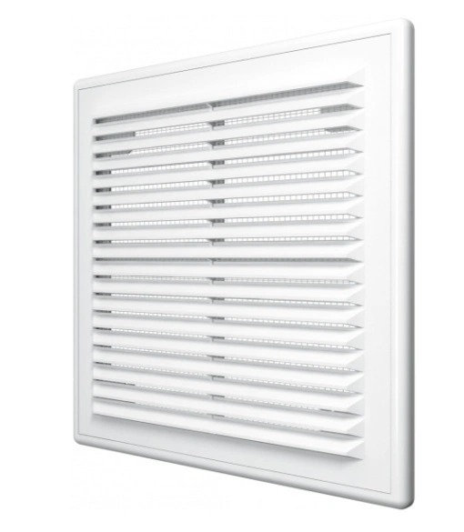 Решетка пластмассовая наклонная с сеткой, с рамкой (250х250мм)