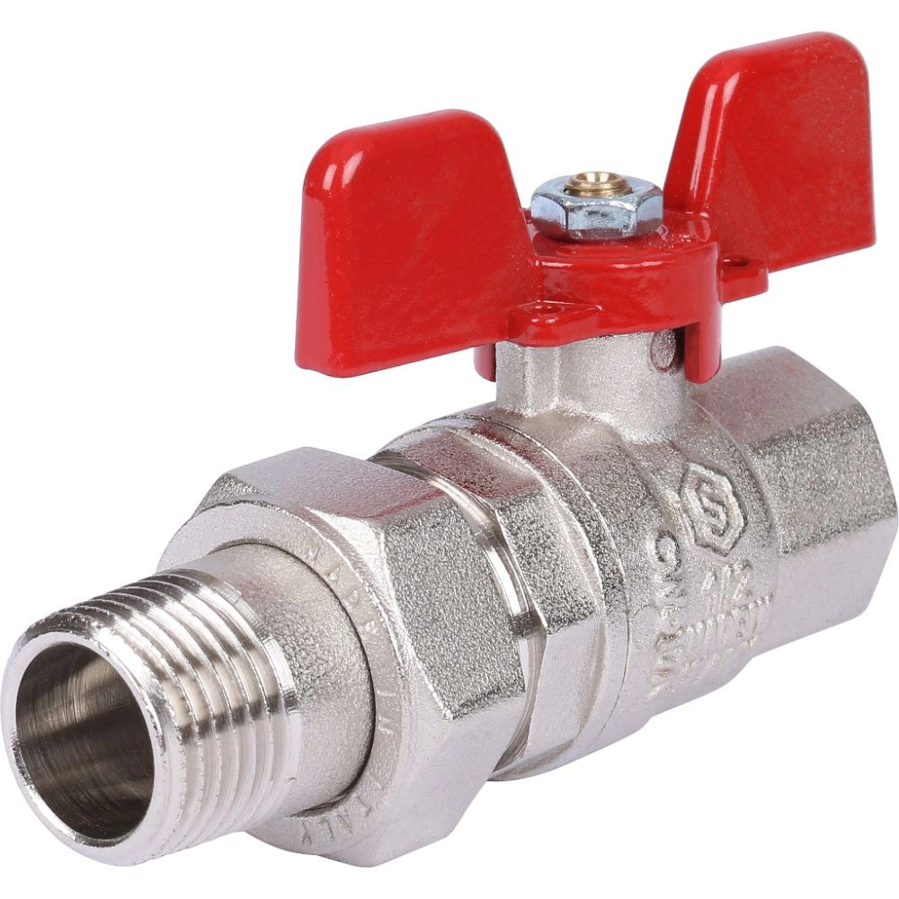 Кран шаровой полнопроходной со сгоном (EPDM) ВН  1/2" (бабочка) STOUT (гост)