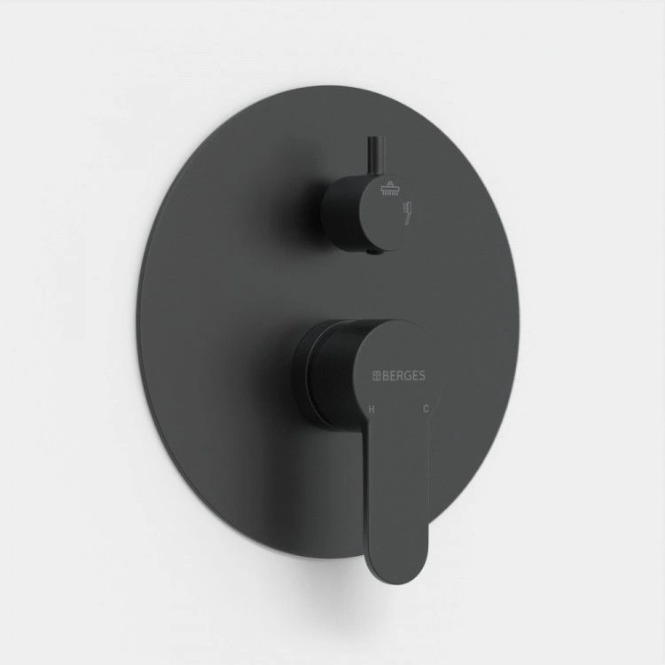 Душевой комплект VENTAS 2R, черный матовый, BERGES